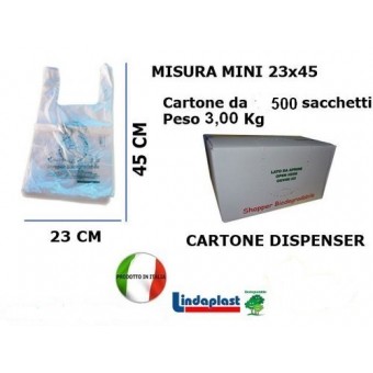 Shopper Biodegradabili Compostabili UNI 13432 Mini mis.23x44 pz. 500 gr.6